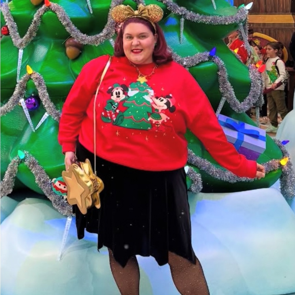 Disney Festive Red Mickey & Minnie Sweater